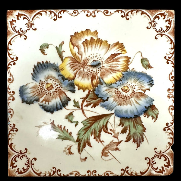 Set of Victorian Majolica Style Ceramic Tiles - Made in England GA20786