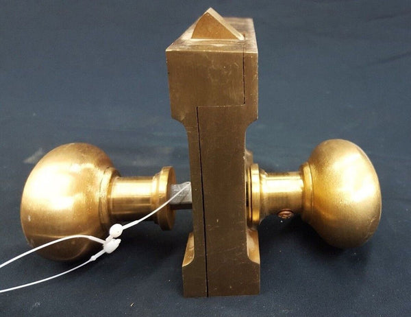 Brass Ship Rim Lock with Oval Knob Key and "Stores 2nd DK STBD" Fob