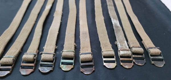 Set Of 10 WWII M1941 Bed Roll Equipment Straps GS01086