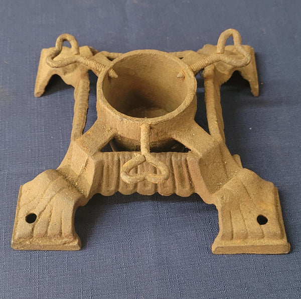 Vintage Art Deco Cast Iron Christmas Tree Stand 7 1/2" Square GS00917