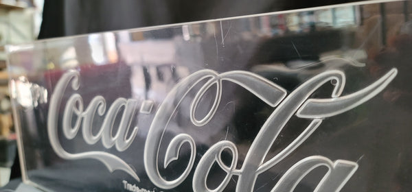 1980's Acrylic Coca Cola Free Standing Light Up Sign 18 3/8" x 10" GS01079