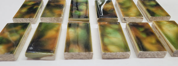 Vintage Lot of 12 Cambridge Ceramic Fireplace Tiles 3" x 1 1/2" x 1/2" GS00675