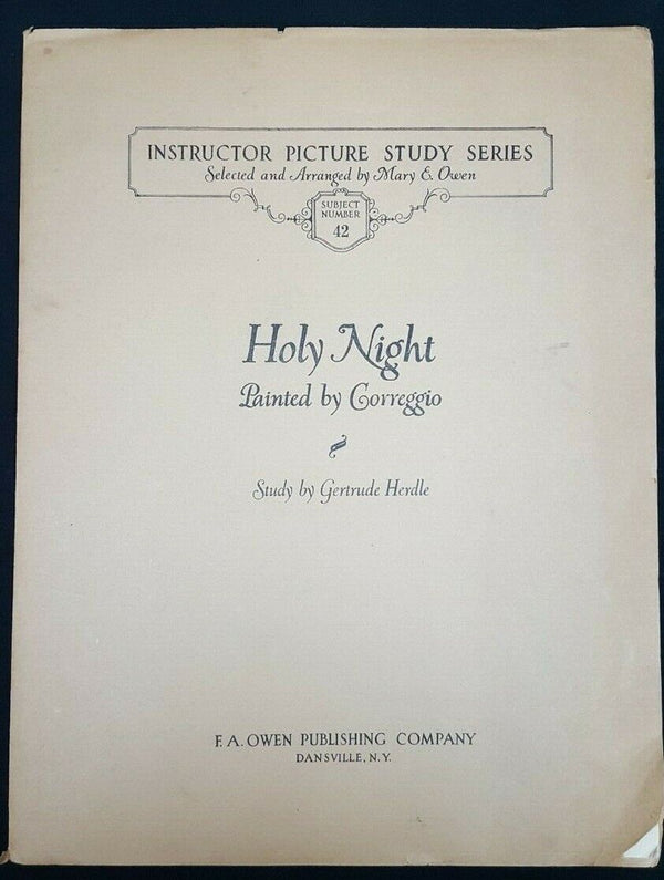1927 "Holy Night" Correggio Instructor Picture Study Series Painting Owen Pub