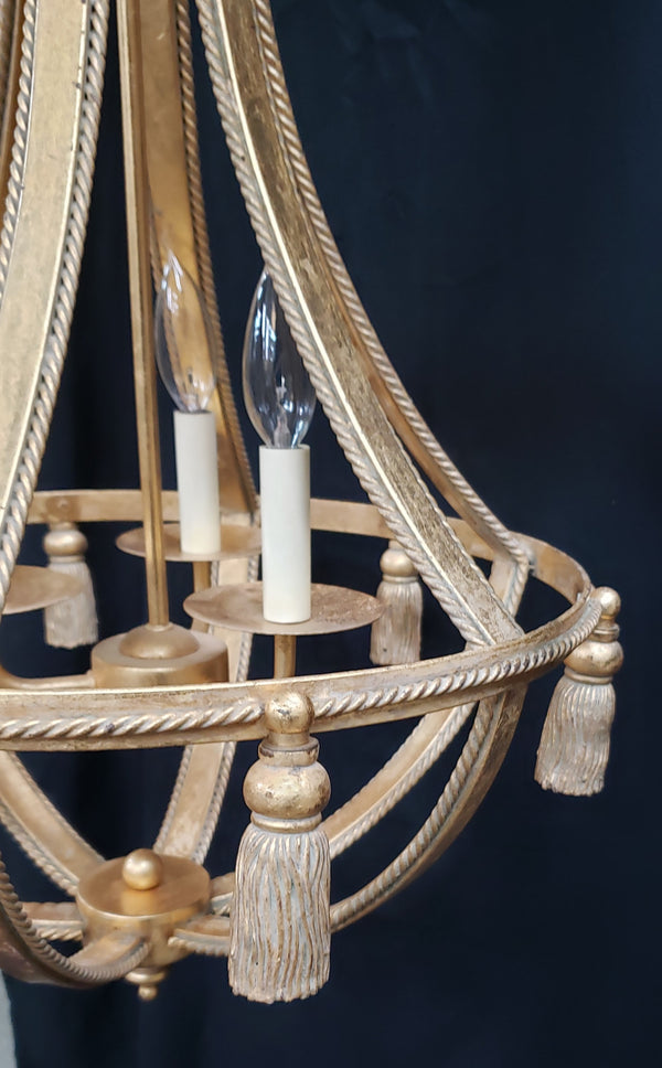 3 Light Tapered Chandelier w/ Chain & Matching Ceiling Cap 30" x 20" GS00955