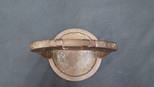 Antique Cast Iron Chinese Horse Stirrup With Etched Designs On Top & Sides