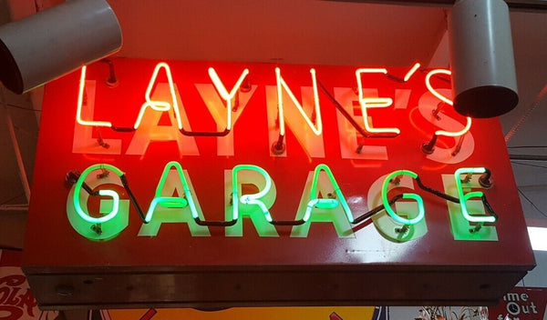 4 Foot "Layne's Garage" Double Sided Neon Sign GS00350