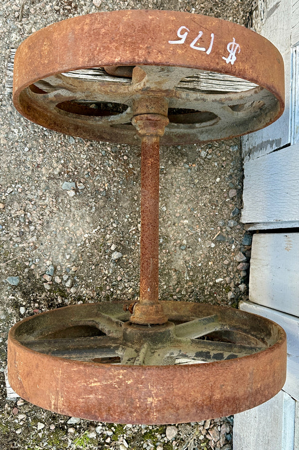 Pair of Industrial Cast Iron Cart Wheels GA20943
