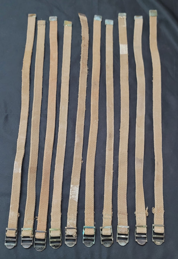 Set Of 10 WWII M1941 Bed Roll Equipment Straps GS01085