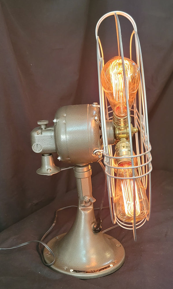 Restored Industrial G.E. Table Fan Repurposed to Table Lamp GS01033