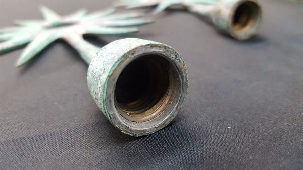 Set of 3 Vintage Bronze Starburst Lightening Rod Finials
