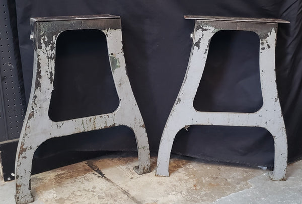Pair of Cast Iron Factory Machine Legs 28 1/2" T GS00692