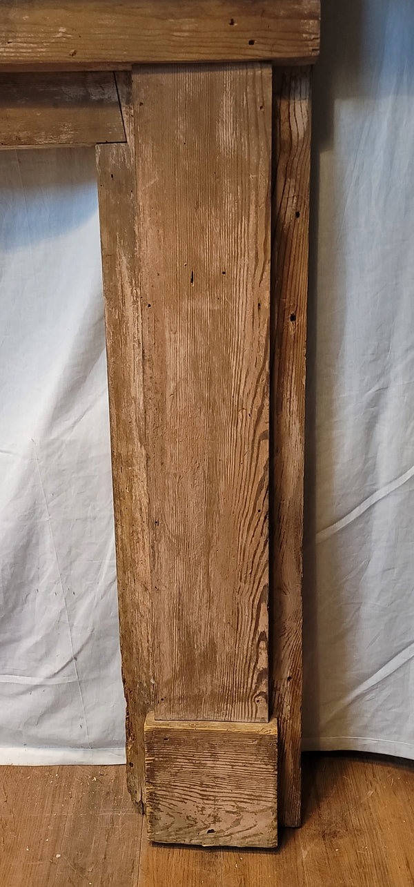 Restored 1800's Huge Heart Pine Fireplace Mantel 86" W x 58 1/2" T GS01065