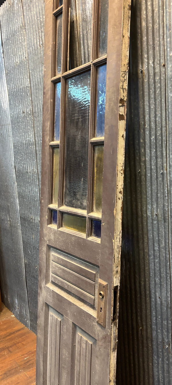 Multi-Pane Wooden Door with Stained Glass GA21547