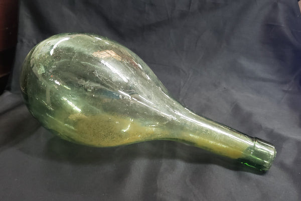 Vintage Hand Blown Torpedo Round Bottom Glass Bottle 10 1/4" x 4 1/2" GS00895