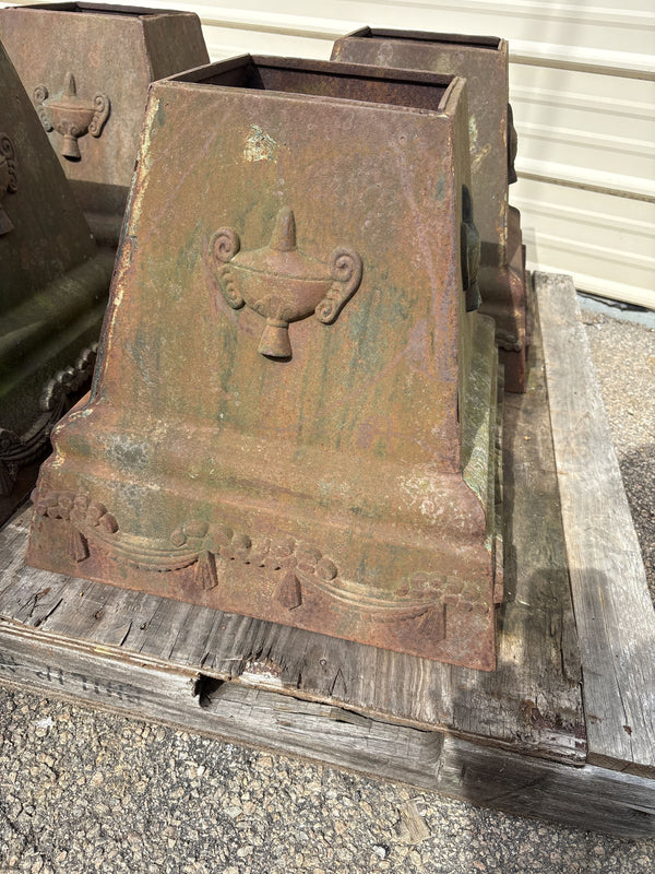Ornate Cast Iron Urn Bases - 4 Available GA20461