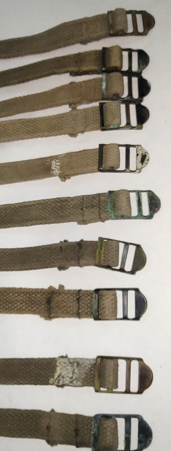 Set of 10 WWII M1941 Bed Roll Equipment Straps GS00664