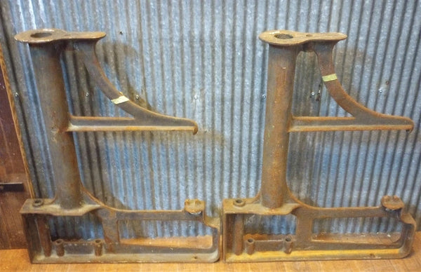 Pair of Cast Iron Factory Machine Legs 31 3/4" Tall x 26 3/8 " Wide GA-S072