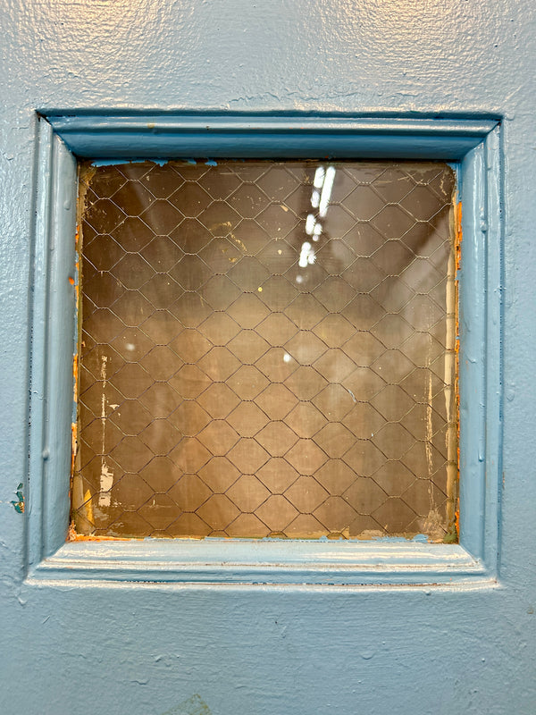 1-Pane Steel & Chicken Wire Glass Door GA20565