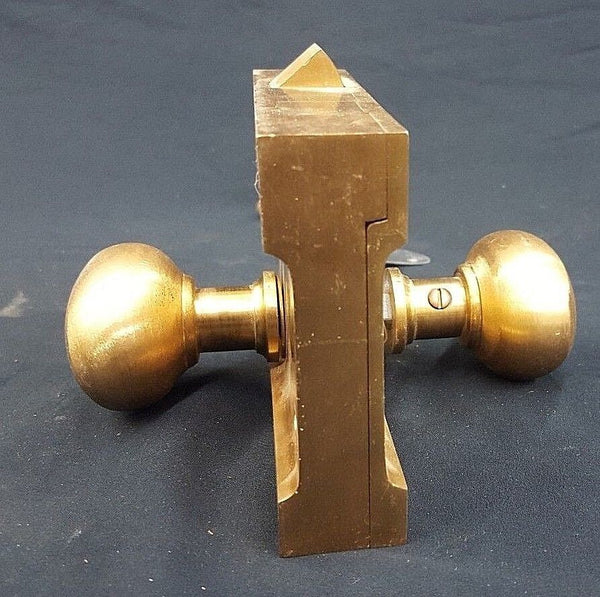 Brass Ship Rim Lock with Oval Knob Key and "Stores 2nd DK STBD" Fob