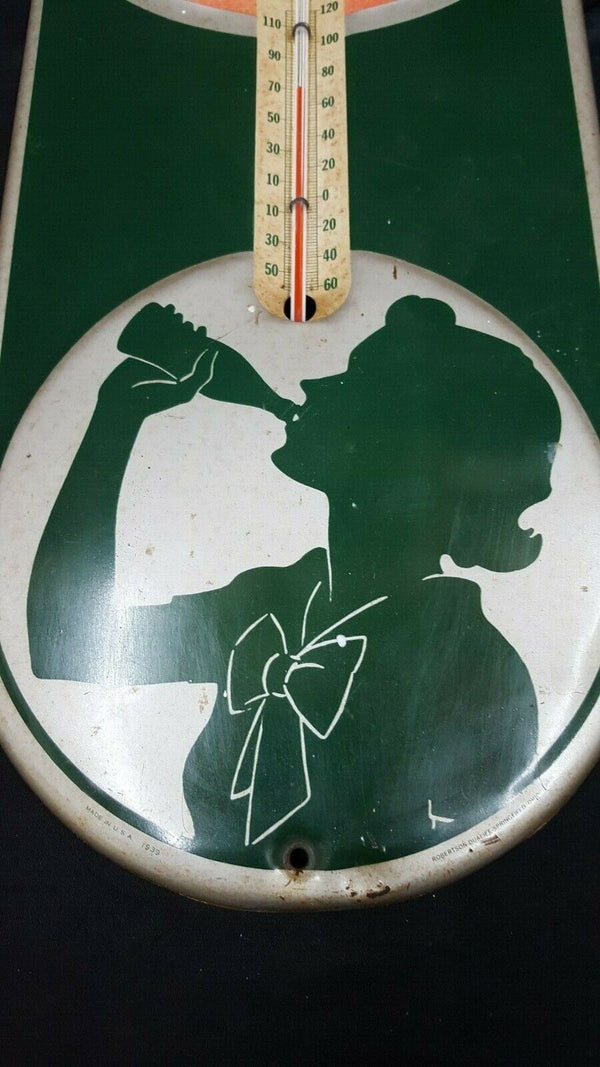 1939 Coca Cola Wall Thermometer "Delicious and Refreshing" 16" x 6 3/4" GS00721