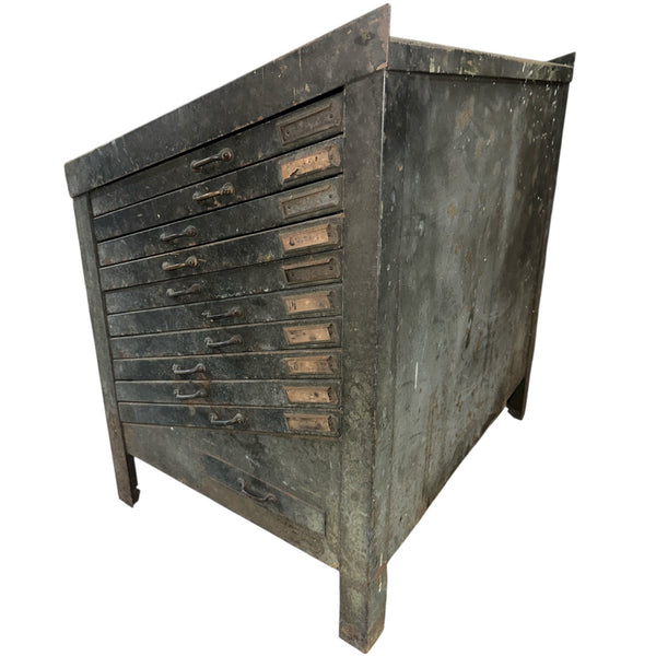 Antique Steel Printer's Typeset Cabinet GA20717