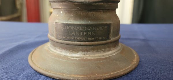 1920s Brass Railroad National Carbide Lantern 11 1/2" x 7 1/2" GS00850