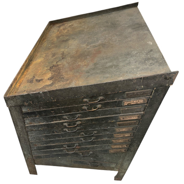 Antique Steel Printer's Typeset Cabinet GA20717