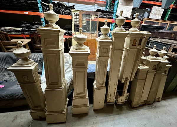 Set of 8 Full-Size & 3 Half-Size Salvaged Wooden Newel Posts GA20305