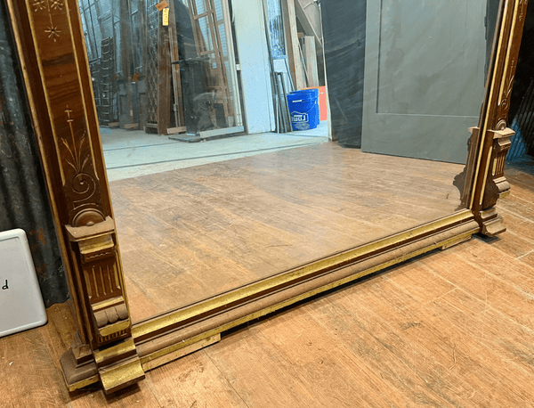 Walnut Eastlake/Victorian Pier/Mantel Mirror w/ Gold Trim Detail GA10149