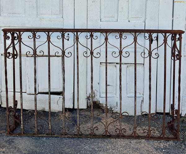 Set of 2 Three-Sided Antique Wrought Iron Balcony Railings GA20513