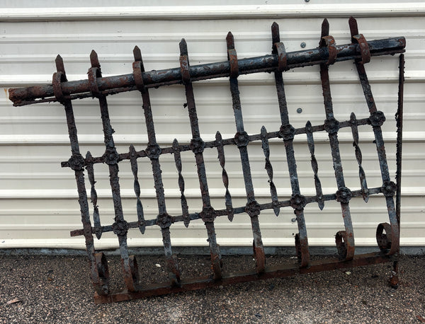 76 Feet of Iron Fence Panels with Cast Iron Rosettes GA21365