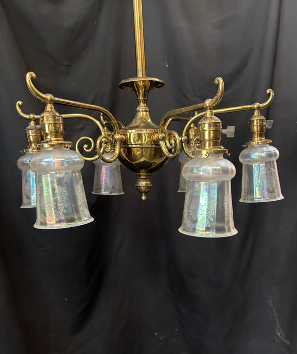 Victorian Brass 6-Light Chandelier GA21195