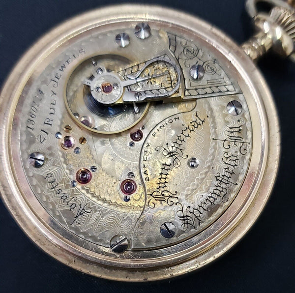 1897 Illinois Bunn Special 21 Ruby Jewel Pocket Watch with Chain