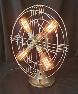 Restored Industrial G.E. Table Fan Repurposed to Table Lamp GS01033