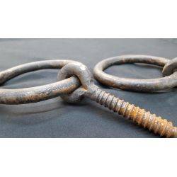 Pair of Large 4 1/2" Round Industrial Eye Hook Rings GA4066