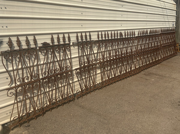 22 Ft of Antique Wrought Iron Fencing GA20809