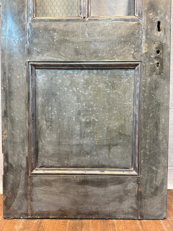 4-Pane 1-Panel Galvanized Steel Door w/ Chicken Wire Glass GA20555