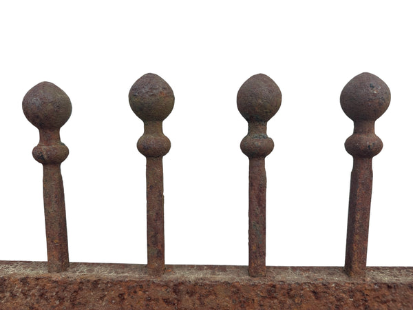 12 Ft of Antique Wrought Iron Fencing w/ Ball Point Finials GA21028