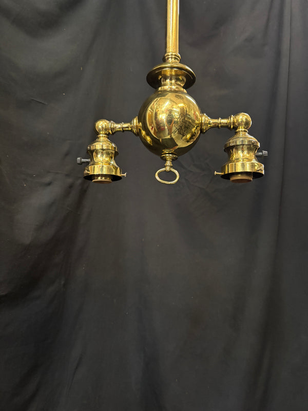 Brass 2-Light Chandelier with Shades GA21193