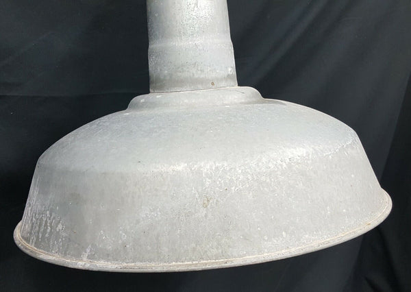 Industrial Gray Galvanized Hard Wired Metal Pan Ceiling Light 14" x 9" GS00753