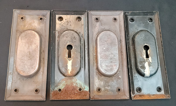 Set of 4 Pocket Door Escutcheon Plates 6" x 2 3/8" GS01061