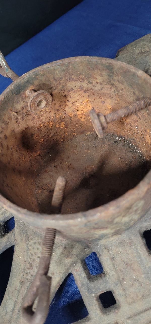 Vintage Art Deco Cast Iron Christmas Tree Stand 13 1/2" Square GS00915