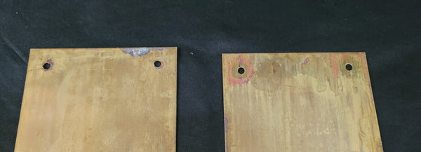 Pair of Large Brass Door Pull Plates with Screws 16" x 4" GS00866