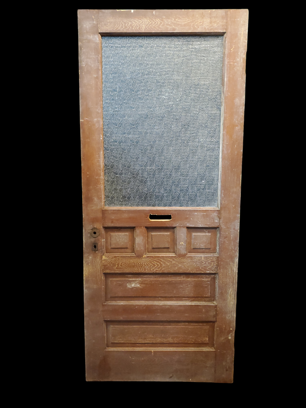 Textured Half Glass & 5 Panel Wood Interior Door 34" W x 80 1/2" T GAM0010