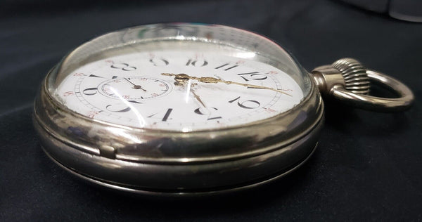 1939 Longines 3" Train Conductor Watch with Ornate Gold Filigree Hands