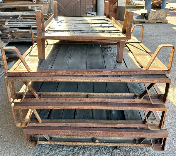 Antique Industrial Cast Iron Pallet w/ Wood Slats - 15 Available GA20528