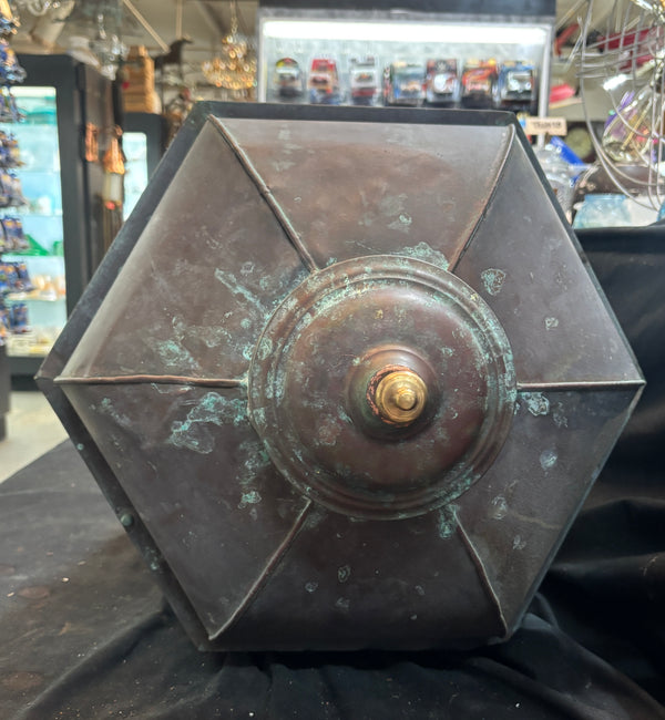 Riveted Copper Lamp Post Light with Green Patina GA21534