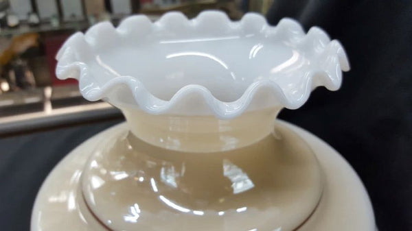 Vintage Floral Hurricane Lamp Shade 8 1/2" T x 10" W and 6 1/2" Fitter GS00982