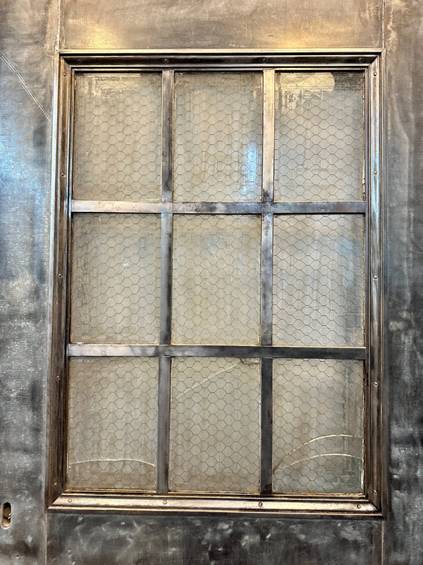 W.F. Overly & Sons 9-Pane 1-Panel Galvanized Steel Door GA20559