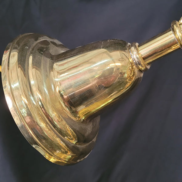 Restored 5 Light Brass Pan Chandelier 20" x 10" w/ Chain & Ceiling Cap GS00973